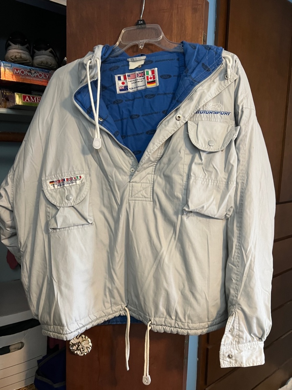 Ford Light Gray Jacket with Blue Lining